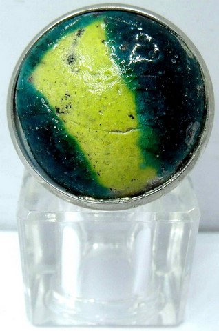 bague raku verte et jaune C Vue 