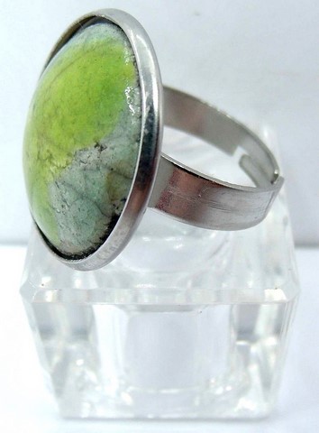 Bague raku verte C Vue