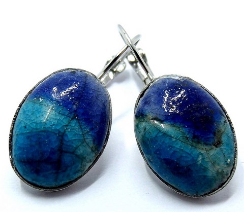 boucles oreilles raku bleues C Vue