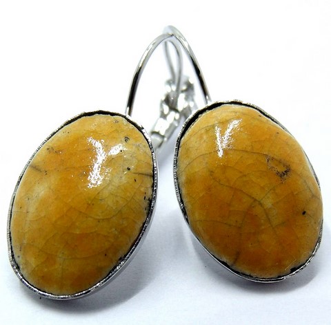 boucles oreilles raku oranges C Vue